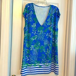Lilly Pulitzer Tallli V-Neck Briny Blue Cover-Up, only worn one time.